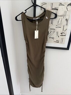 Good American Olive Green Sleeveless Tank Dress